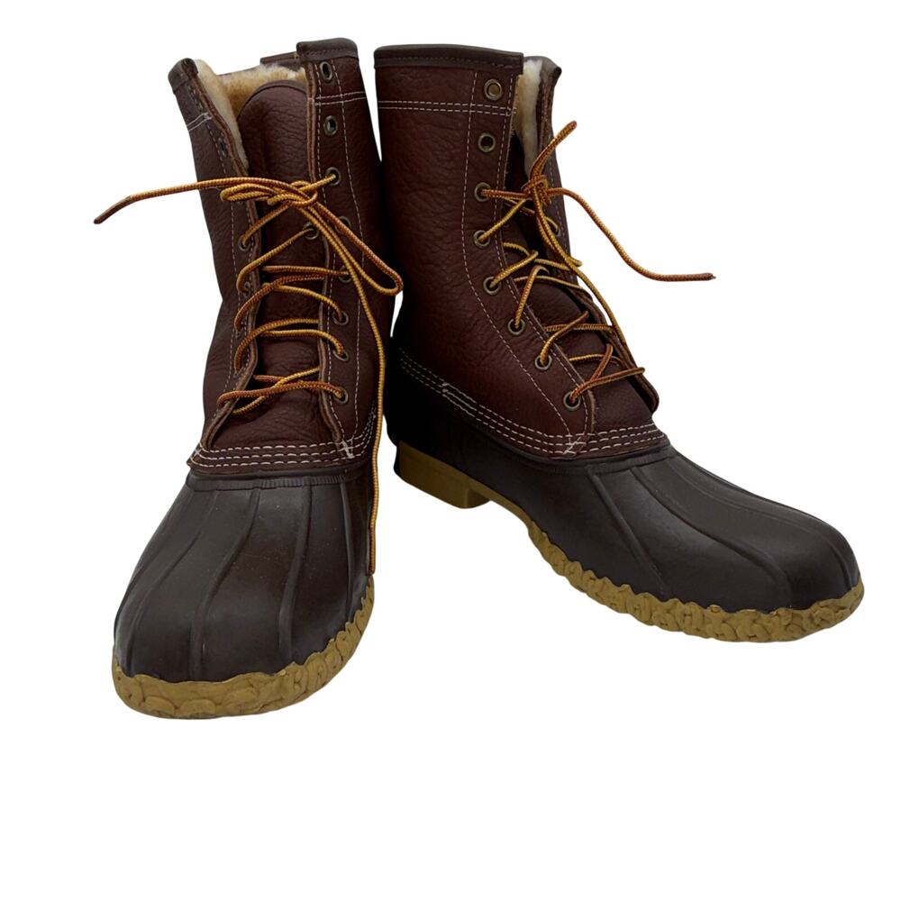 L.L. Bean Brown 8” Bean Boots Men’s 11 M Fleece Lined USA